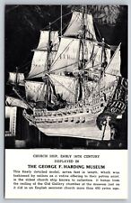 Postcard Illinois  16th Century Church Ship at George F Harding Museum 10T picture