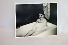Vintage 1950s Photo Bathing Beauty Sexy Risque Woman in Bubble Bath Bathtub 8x10 picture