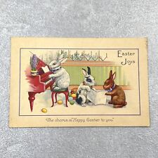 Vintage 1920s EASTER Joys Postcard Bunny Rabbits Music 5.25x3.5 in Posted 1925 picture