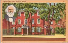 State View~Longfellows Home & Portrait Portland Maine~Vintage Postcard picture