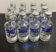 Lot of 12 Empty Mini Bottles 50ml Absolut Vodka Glass Bottles picture