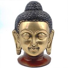 FCS Brass Idol Meditation Buddha Head-Dhyan Mudra Antique Glossy Finish (AG-02) picture
