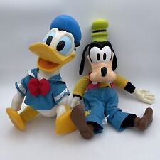 Vintage Donald Duck & Goofy Disney Hard Vinyl Plush Toy Stuffed Animal 12” picture
