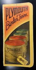 1936 1937 PLYMOUTH BINDER TWINE ADVERTISING POCKET REMINDER BOOKLET picture