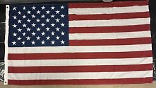 Large Vintage USA American Flag Embroidered 50 Stars 33”x58” picture