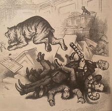 Harper's Weekly FEB 1876 * by: Thomas Nast AMNESTY, END OF PEACEFUL DEM TIGER picture