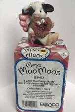Vintage Enesco 1995 Mary Moo Moos Figurine “I Love You Dairy Much” 159417 W/ Box picture