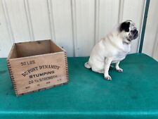 Vintage 1919 Wood Crate Dupont Explosives Box Dynamite Stumping 50lb Dovetail picture