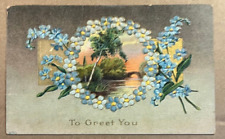 VINTAGE .01 POSTCARD - 1910 USED - EMBOSSED - TO GREET YOU picture