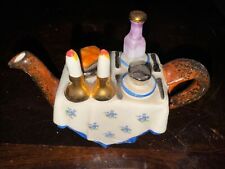 Vintage Tony Carter Ceramic Mini Teapot w/Dining Table Setting Made in England picture