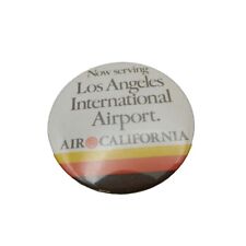 Vtg Air California Now Serving Los Angeles International Pinback Pin Button picture