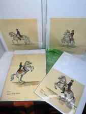 Antique Turn of the century watercolors 4 Horses & riders in various positions picture