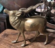 Antique Rare Heavy Brass Antelope: $270 Free Postage picture