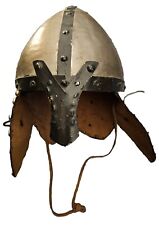 Viking Style Helmet Real Metal And Leather, Padded picture