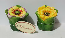 New Tii Collections Ceramic Dol Spring Flower Salt And Pepper Shaker Set picture