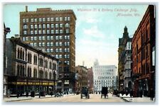 1908 Wisconsin St. And Railway Exchange Building Milwaukee Wisconsin WI Postcard picture