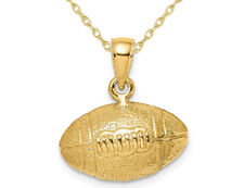 Football Charm Pendant Necklace in 14K Yellow Gold picture