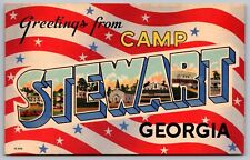 Greetings Camp Stewart Georgia American Flag United States Army Post Postcard picture