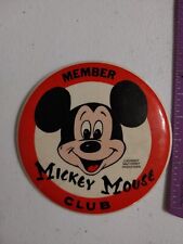 Vintage 1970s Mickey Mouse Club Member Button Pin Walt Disney 3.5
