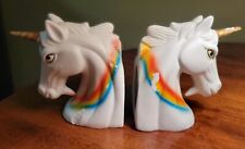 Pair Of Vintage Rainbow Unicorn Bookends picture