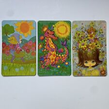 Set 3 Oversized “Postal Plaques” Postcards 1970’s Buzza Cardoza Hippie Flowers picture