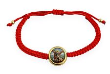 St Michael Red Corded Adjustable Bracelet San Miguel Pulsera Roja Unisex New picture