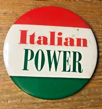 Italian Power Pin Vintage Italian-American Pride Pinback Button Italy Italiano picture