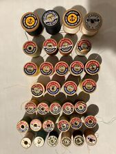 Lot of 34 Vintage CLARK'S Sewing Thread Wood Spools ALL partial or full picture