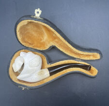 Vintage Meerschaum Turkish Paykoc Hand Carved Pipe - Hunting Dog and Water Fowl  picture