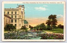 c1920s~Joliet Illinois IL~State Penitentiary Prison~Garden Pond~Vintage Postcard picture