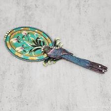 Twos Company Enamel & Crystal Parrot Hand-Held Mirror, 8.5 Inches picture