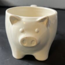 Tag White Pig Piggy Shaped Coffee Tea Mug Cup Collectible Ceramic Porky picture