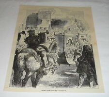 1878 magazine engraving ~ QUEEN ANNE GOING TO PARLIAMENT picture