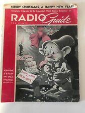 Radio Guide Magazine Dec 1938 WALT DISNEY DRAWING on cover-DOPEY/SNOW WHITE picture