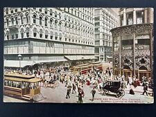 1913 STATE AND MADISON STREETS CHICAGO BUSIEST CORNER IN THE WORLD POSTCARD picture