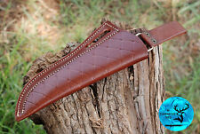 Custom Handmade Brown Leather Sheath For Straight Fixed Blade Knife 1360 picture