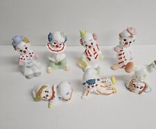 Set Of Seven ENESCO 1981  Tumbling Spaghetti Circus Clown Bone China Figurines picture