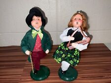 BYERS CHOICE 2016 ST. PATRICK'S DAY IRISH GIRL AND 2012 SIGNED IRISH LAD 9” picture