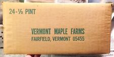 NOS Sealed 24-1/2 Pint Vermont Maple Farms Fairfield Vermont Maple Syrup 1960s picture