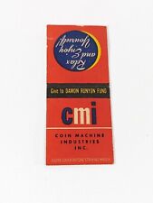 CMI Coin Machine Industries Vintage Matchbook Cover picture