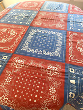 Vtg Leacock Tablecloth Bandana Print Rectangle 96x 58