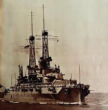 US Atlantic Navy Fleet Warship WW1 1920s Dreadnoughts Military Centerfold LGBin5 picture