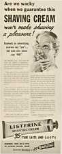 1945 Listerine Shaving Cream Are We Wacky WWII Vintage Print Ad picture