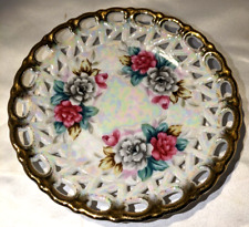 Vintage Pretty in Pink Shafford Japan Iridescent Reticulated Saucer 6