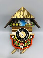 Vintage Bavarian Chalet Lodge Style Miniature Cuckoo Clock Germany picture