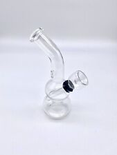 5”  CLEAR BENT NECK Mini Bubbler Bong Hookah,REAL GLASS -  picture