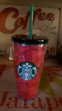 Starbucks 2022 Red Tumbler Cold Cup 16 oz Green Lid & Straw picture