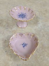 2 - Leander 1946 Pink 14K Gold Trinket Bowls/Dishes RGK China Boheme Wandgemall picture