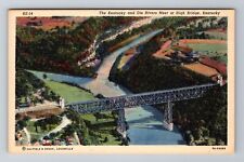 High Bridge KY-Kentucky, Aerial Of Dix River And Bridge, Vintage Postcard picture