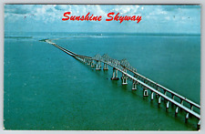c1960s Sunshine Skyway Bridge Florida Aerial View Vintage Postcard picture